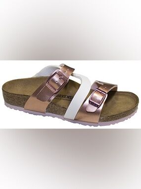 Birkenstock Salina Kids Soft Metallics Rose White Birko-Flor Size 34 Summer
